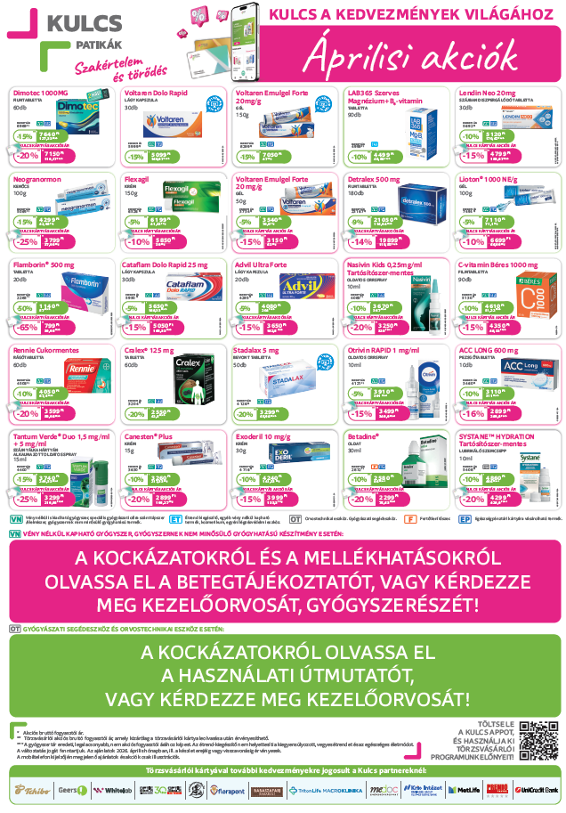 Kedvezmény katalógus - KulcsPatikák
